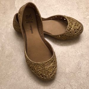 Mini Melissa Gold Campana Ballet Flat